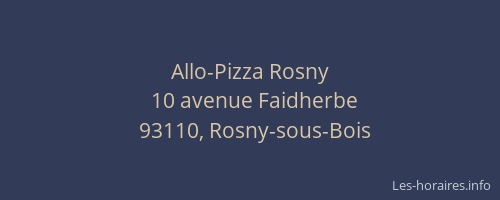 Allo-Pizza Rosny