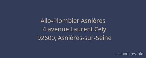 Allo-Plombier Asnières