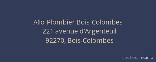 Allo-Plombier Bois-Colombes