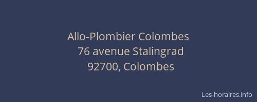 Allo-Plombier Colombes