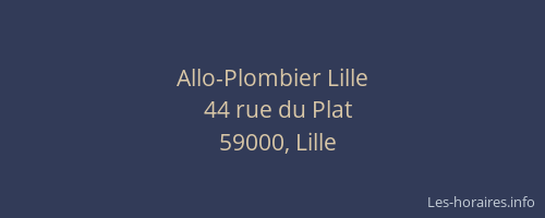Allo-Plombier Lille