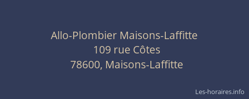 Allo-Plombier Maisons-Laffitte