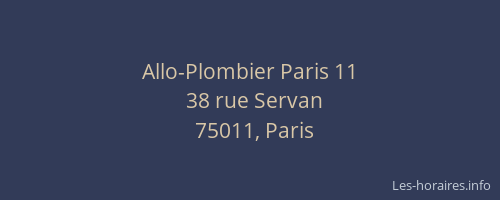 Allo-Plombier Paris 11