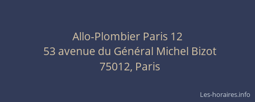 Allo-Plombier Paris 12