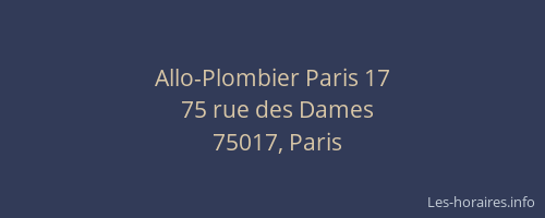 Allo-Plombier Paris 17