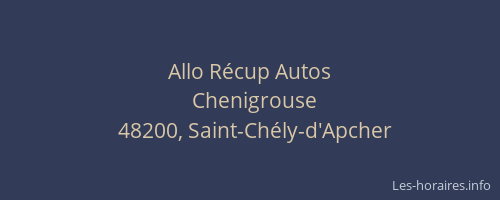 Allo R&eacute;cup Autos