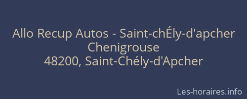 Allo Recup Autos - Saint-chÉly-d'apcher