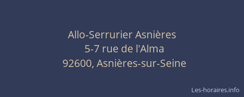 Allo-Serrurier Asnières