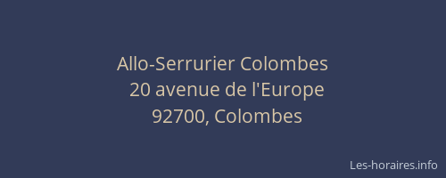 Allo-Serrurier Colombes