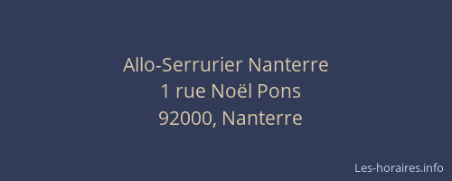 Allo-Serrurier Nanterre