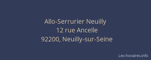 Allo-Serrurier Neuilly