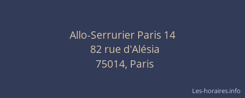 Allo-Serrurier Paris 14