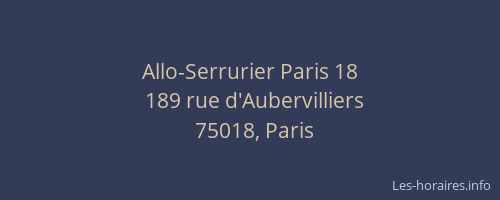Allo-Serrurier Paris 18