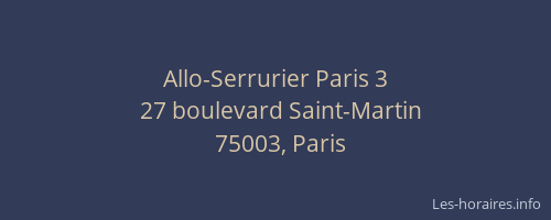 Allo-Serrurier Paris 3