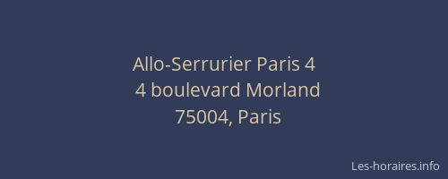 Allo-Serrurier Paris 4