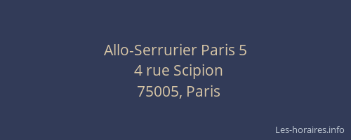 Allo-Serrurier Paris 5