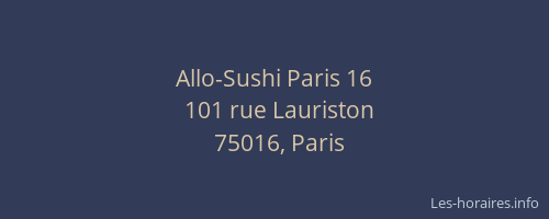 Allo-Sushi Paris 16