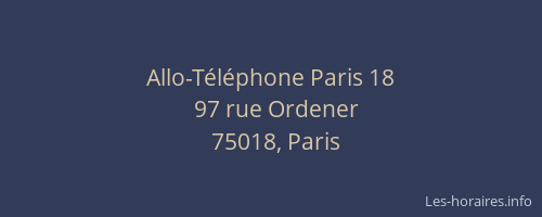 Allo-Téléphone Paris 18