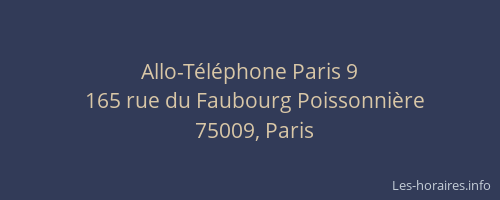 Allo-Téléphone Paris 9