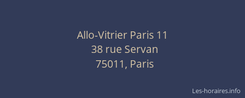 Allo-Vitrier Paris 11