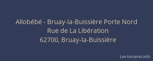 Allobébé - Bruay-la-Buissière Porte Nord