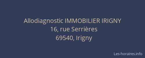Allodiagnostic IMMOBILIER IRIGNY