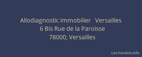 Allodiagnostic Immobilier   Versailles