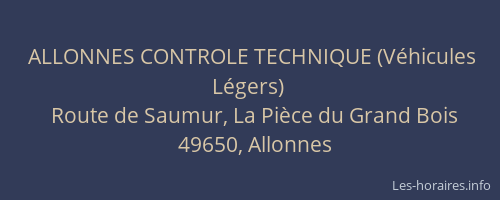 ALLONNES CONTROLE TECHNIQUE (Véhicules Légers)