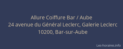 Allure Coiffure Bar / Aube