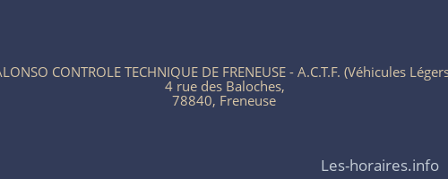 ALONSO CONTROLE TECHNIQUE DE FRENEUSE - A.C.T.F. (Véhicules Légers)