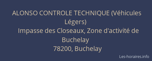 ALONSO CONTROLE TECHNIQUE (V&eacute;hicules L&eacute;gers)