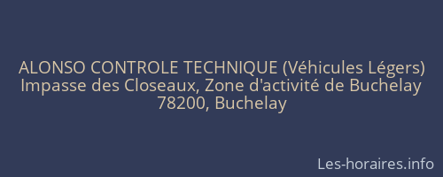 ALONSO CONTROLE TECHNIQUE (Véhicules Légers)