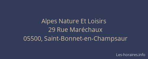 Alpes Nature Et Loisirs