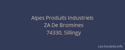 Alpes Produits Industriels