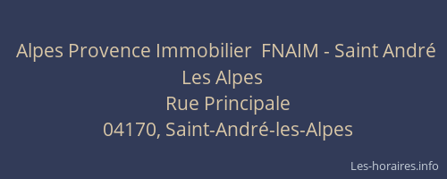 Alpes Provence Immobilier  FNAIM - Saint André Les Alpes