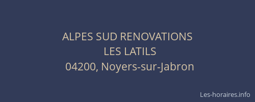 ALPES SUD RENOVATIONS