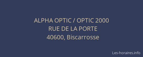 ALPHA OPTIC / OPTIC 2000