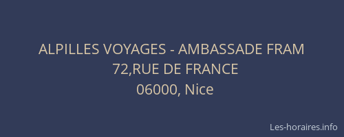 ALPILLES VOYAGES - AMBASSADE FRAM