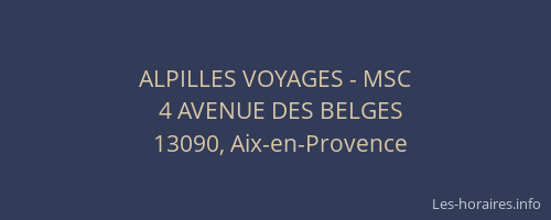 ALPILLES VOYAGES - MSC