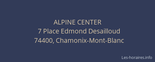 ALPINE CENTER