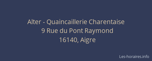 Alter - Quaincaillerie Charentaise