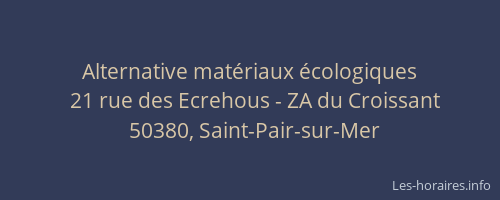 Alternative mat&eacute;riaux &eacute;cologiques