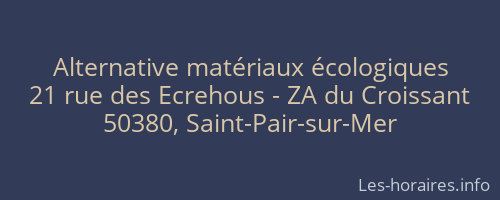 Alternative matériaux écologiques