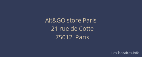 Alt&GO store Paris