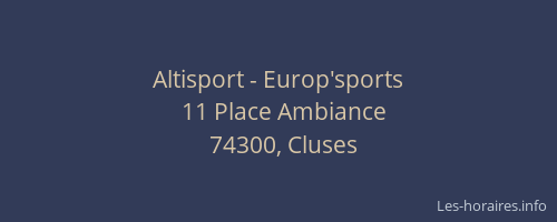 Altisport - Europ'sports