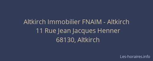 Altkirch Immobilier FNAIM - Altkirch