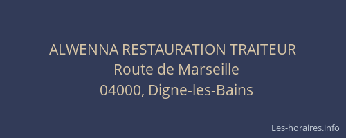 ALWENNA RESTAURATION TRAITEUR