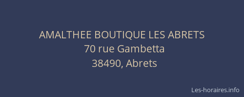 AMALTHEE BOUTIQUE LES ABRETS