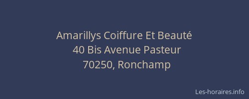 Amarillys Coiffure Et Beaut&eacute;