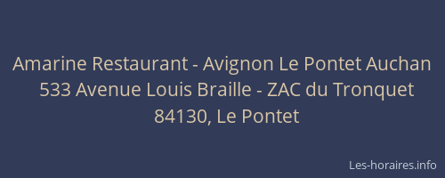 Amarine Restaurant - Avignon Le Pontet Auchan